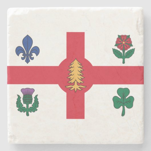 ケベック州モントリオール国旗 ストーンコースター (正面)