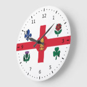 ケベック州モントリオール国旗 ラージ壁時計 (傾斜)