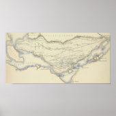 ケベック州モントリオール島のヴィンテージの地図 ポスター (正面)