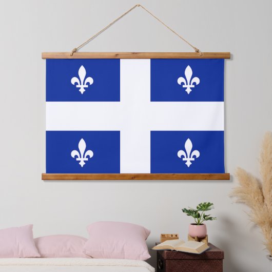 ケベック州旗を持つウォールタペストリー，カナダ 吊り下げ型タペストリー (寝室)