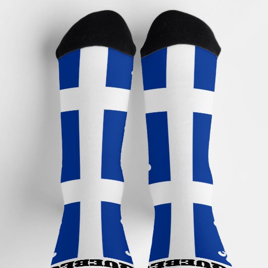 ケベック州旗を持つクルーソックス ソックス (上部)