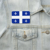 ケベック州旗を持つ愛国的な名前タグ 名札 (インサイチュ)