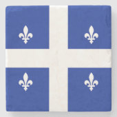 ケベック州旗を持つ愛国的な石コースター ストーンコースター (正面)