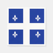 ケベック州旗を持つ愛国的な紙ナプキン スタンダードカクテルナプキン (正面)