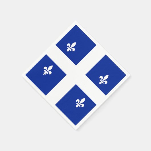 ケベック州旗を持つ愛国的な紙ナプキン スタンダードカクテルナプキン (角)