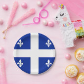 ケベック州旗を持つ愛国的紙プレート ペーパープレート (パーティー)