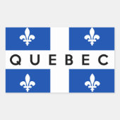ケベック州旗カナダ国名文字 長方形シール (正面)