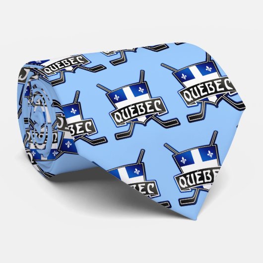 ケベック州旗ホッケータイ ネクタイ (ロール)