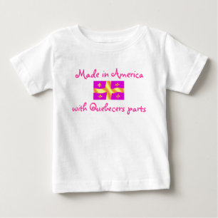 ケベック州民の部品の乳児のワイシャツが付いているアメリカで作られる ベビーTシャツ