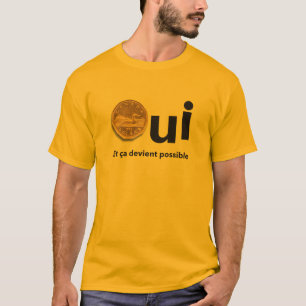 ケベック州 OUI 1995年国民投票 イエロー・ドルステッカー Tシャツ