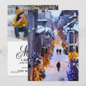 ケベック州 Petit Champlain 地区のクリスマス シーズンカード (正面/裏面)