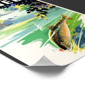 ケベック旅行ポスター釣り人とマス ポスター (角)