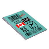 ケベック空港旅行ラベル ノートブック (右側)