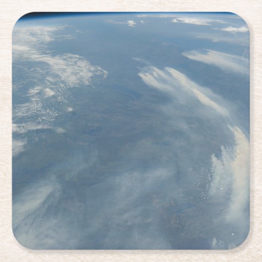 ケベック，カナダのジェームス湾の南東にある山火事 スクエアペーパーコースター (正面)