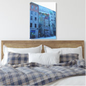 ケベック，カナダ，オールドケベック市の壁画 キャンバスプリント (インサイチュ (寝室))