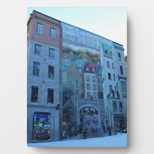 ケベック，カナダ，オールドケベック市の壁画 フォトプラーク (正面)