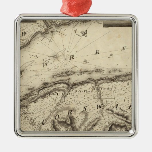 ケベック、カナダ メタルオーナメント (正面)