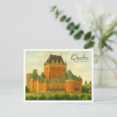 ケベック カナダ ヴィンテージ 水彩 旅行 シーズンポストカード (スタンド正面)