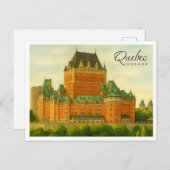 ケベック カナダ ヴィンテージ 水彩 旅行 シーズンポストカード (正面/裏面)