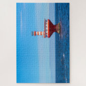 ケベック，カナダ，風光明媚なTadoussacライトハウス ジグソーパズル (縦)