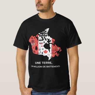 ケベックTシャツ: 団結のシンボルモザイク Tシャツ