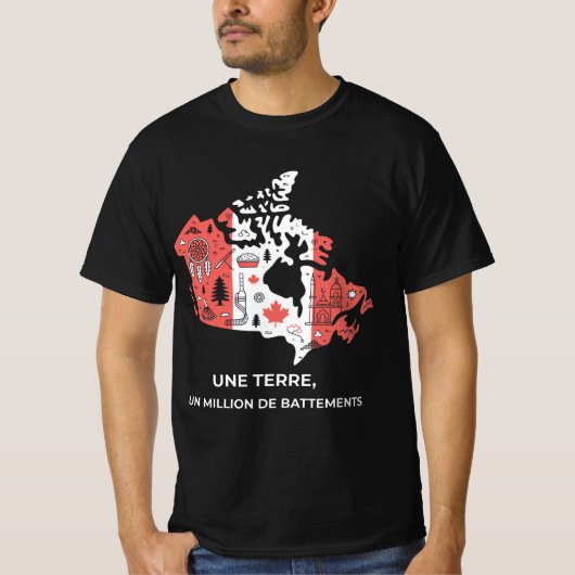 ケベックTシャツ: 団結のシンボルモザイク Tシャツ (正面)