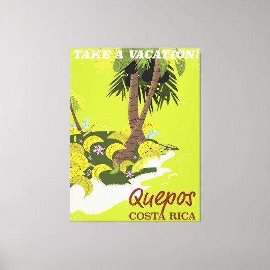 ケポスコスタリカヴィンテージスタイル旅行ポスター キャンバスプリント (正面)