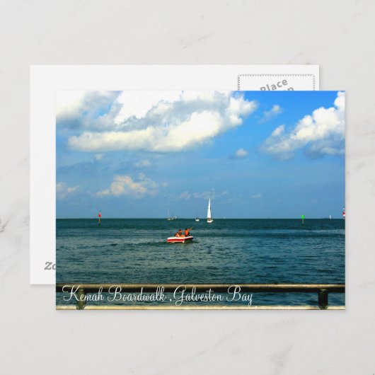 ケマボードウォークガルベストンベイポストカード ポストカード (正面/裏面)