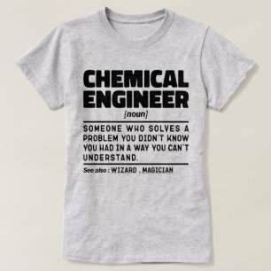 ケミカルエンジニア名詞従業員現在のアイディア おもしろい Tシャツ