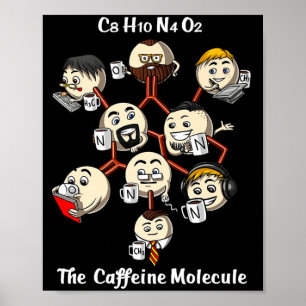ケミストリー カフェイン 分子 おもしろ サイエンス オタク コーヒー ポスター