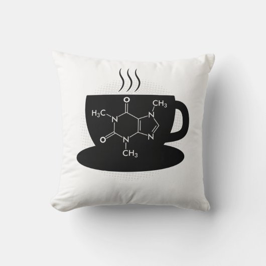 ケミストリー カフェイン 分子 クッション (正面)