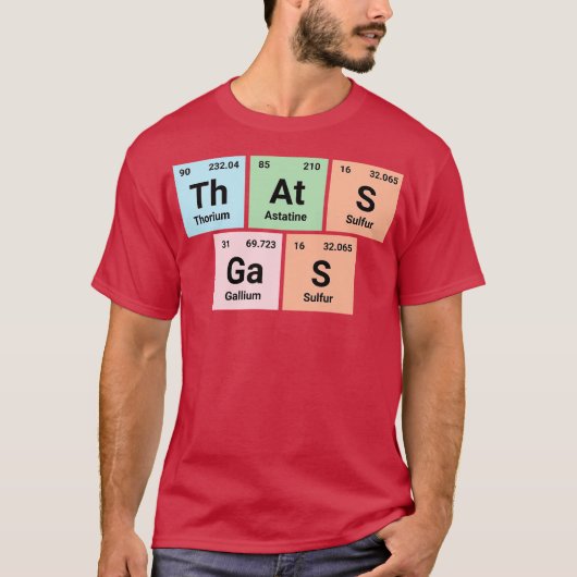 ケミストリー・ギークの面白Tシャツ 元素記号 Tシャツ (正面)