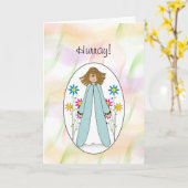 ケモおめでとうの最後のラウンド カード (黄色い花)