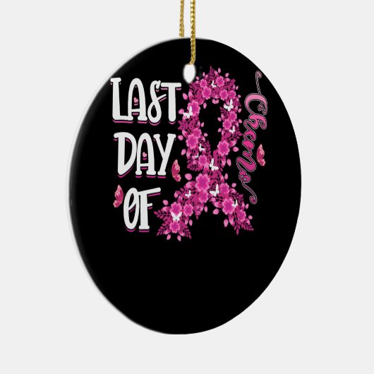 ケモピンク乳癌の最後の日の女性 セラミックオーナメント (右)