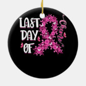 ケモピンク乳癌の最後の日の女性 セラミックオーナメント (裏面)