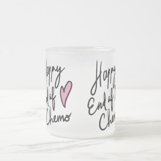 ケモ・マグの最後、ピンクの白と黒のマグ。 フロストグラスマグカップ (中央)