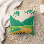 ケララグリーンサウスインディアントロピカルデザイン クッション (ブランケット)