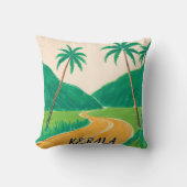 ケララグリーンサウスインディアントロピカルデザイン クッション (正面)
