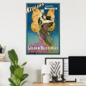 ケラーの～ゴールデンバタフライヴィンテージ魔法法 ポスター (ホームオフィス)