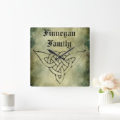 ケリッシュアイリッシュシンボルの名字時計 スクエア壁時計 (ホーム)