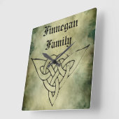 ケリッシュアイリッシュシンボルの名字時計 スクエア壁時計 (傾斜)