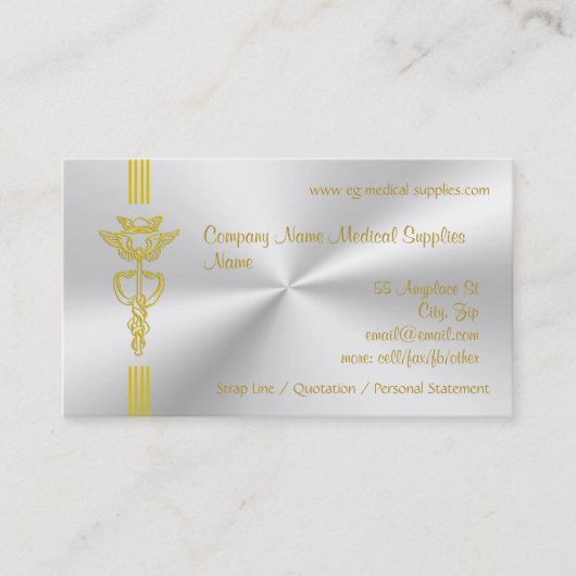 ケリュケイオンが付いている医薬品-デザインをきれいにして下さい 名刺 (正面)