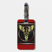 ケリュケイオンの医学の健康の荷物のラベル ラゲッジタグ (裏面縦)