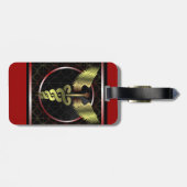 ケリュケイオンの医学の健康の荷物のラベル ラゲッジタグ (裏面横)