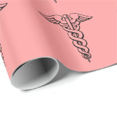 ケリュケイオンの医学の記号| RNのナースの卒業BSN ラッピングペーパー (ロールコーナー)