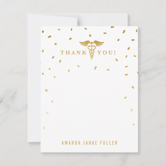 ケリュケイオンの卒業パーティーのサンキューカード ノートカード (正面)