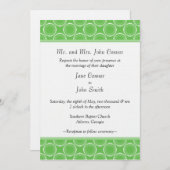 ケリーお洒落グリーン、洗練された結婚式の招待 招待状 (正面/裏面)