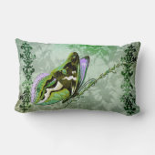 ケリーの緑およびラベンダーのPAPILLON COLORÉ ランバークッション (裏面)