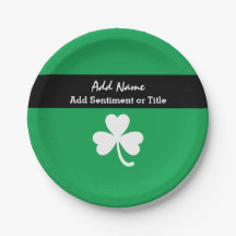 ケリーの緑のシャムロックのデザインの白いシャムロックA01