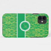 ケリーの緑のモノグラムのなダマスク織のiPhone 5の箱 Case-Mate iPhoneケース (裏面(横))